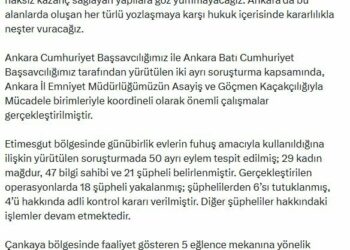 Ankara'da 2 ayrı fuhuş operasyonunda 44 gözaltı