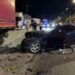 TIR'a çarpan otomobil, hurdaya döndü; sürücü yaralandı