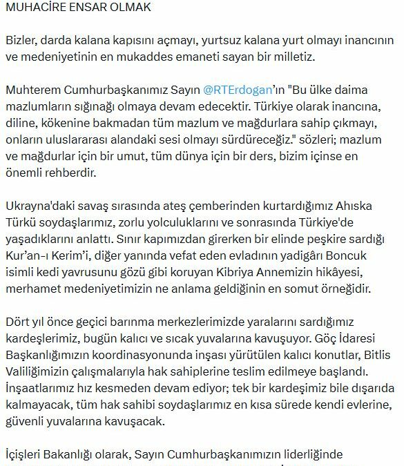 Bitlis'te Ahıska Türkleri için yapılan kalıcı konutların teslimine başlandı
