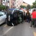 Ümraniye’de park halindeki araçlara çarparak devrilen otomobilin sürücüsü yaralandı