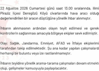 Giresun’da hava aracı düştüğü ihbarı