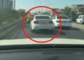 Trafikte otomobiliyle makas attı; o anlar kamerada