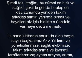 Kerem Aktürkoğlu: Tek isteğim, bu süreci en hızlı ve sağlıklı şekilde geride bırakıp takım arkadaşlarımın yanında olmak