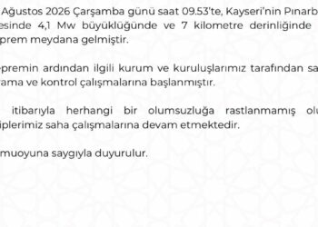 Kayseri'de 4.1 büyüklüğünde deprem