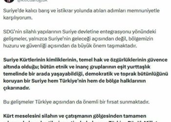 Kılıçdaroğlu: Suriye’de kalıcı barış yolunda atılan adımları memnuniyetle karşılıyorum