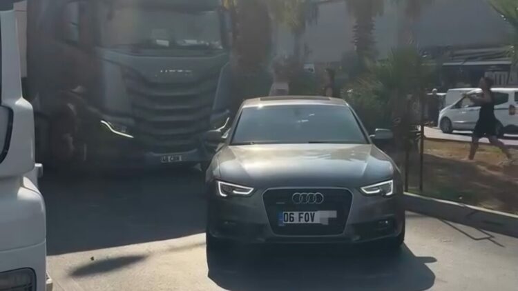 Tartıştığı sürücünün otomobiline TIR ile çarptı