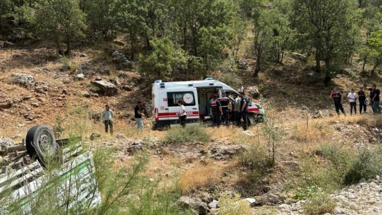 Şarampole yuvarlanan kamyonetin sürücüsü yaşamını yitirdi