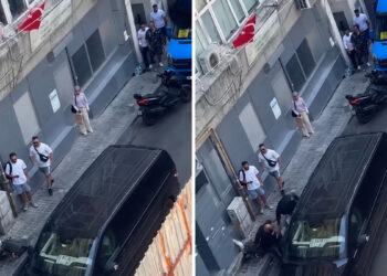 Şişli’de motosiklet sürücüsünün bıçaklandığı yol verme kavgası kameralara yansıdı