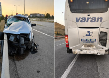 Kırıkkale'de otomobil, otobüse çarptı: 1 ölü
