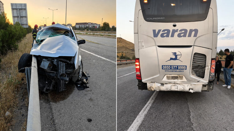 Kırıkkale'de otomobil, otobüse çarptı: 1 ölü