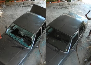 Eski sevgilisini ölümle tehdit edip, otomobiline satırla zarar verdi