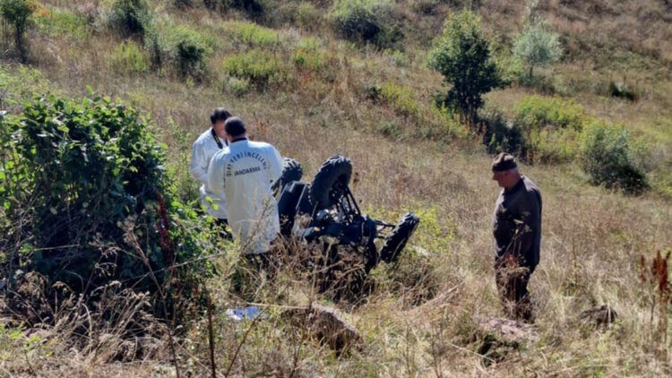 Şarampole devrilen ATV'nin sürücüsü öldü