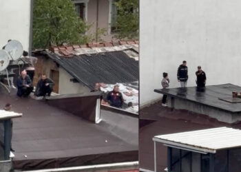 Kağıthane’de eşi 2 aydır eve gelmeyince çatıya çıktı; polis ikna etti