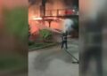 Seyhan Nehri üzerindeki asma yaya köprüsünde yangın