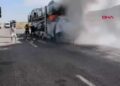 Ağrı’da otomobil yüklü TIR’da yangın