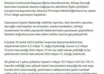 Ahbap soruşturmasında 20 ilde 53 şüpheliye operasyon