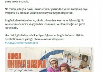 Emine Erdoğan'dan 'Dünya Okuma Yazma Günü' paylaşımı