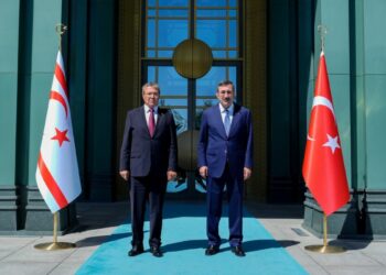 Cumhurbaşkanı Yardımcısı Yılmaz, KKTC Başkanı Üstel ile görüştü