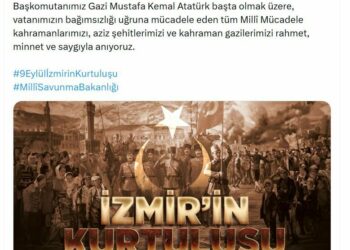 MSB, İzmir'in düşman işgalinden kurtuluşunun 104'üncü yıl dönümünü kutladı