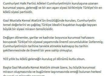 Mansur Yavaş, CHP'nin 103'üncü kuruluş yıl dönümünü kutladı