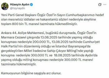 Özgür Özel hakkında 800 bin TL tazminat kararı