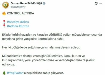 OGM: Aksu ve Kozan yangınları kontrol altına alındı