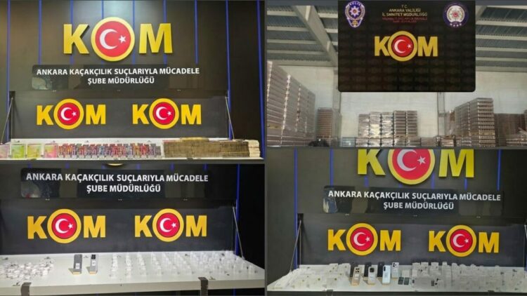 Ankara’da  21 milyon lira değerinde kaçak ürün ele geçirildi