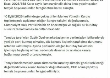 CHP 'mutlak butlan' davasında temyiz başvurusunu geri çekti