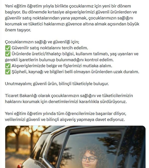 Ticaret Bakanlığı'ndan 'güvenli okul alışverişi' uyarısı