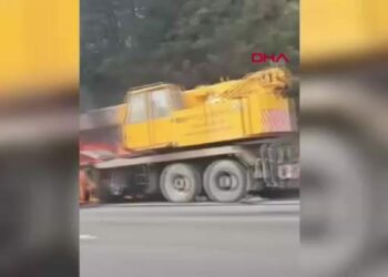 İş makinesi alev alev yandı