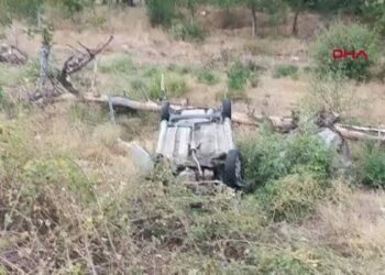 Şarampole yuvarlanan otomobilde sürücü yaralandı