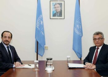 KKTC Cumhurbaşkanı Erhürman ile GKRY lideri Hristodulidis’in görüşmesi başladı