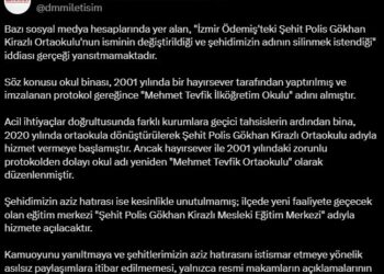 DMM'den İzmir'de ismi değiştirilen okula ilişkin açıklama