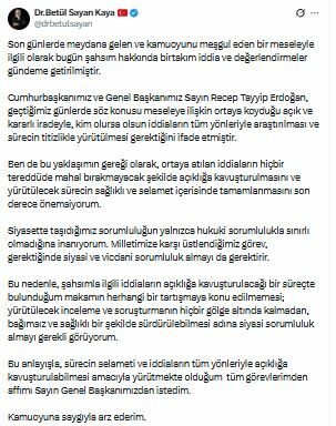 AK Parti'li Kaya: Tüm görevlerimden affımı Sayın Genel Başkanımızdan istedim