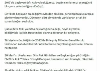 Emine Erdoğan'dan 'Sıfır Atık' paylaşımı