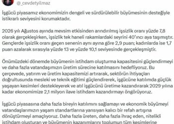 Cumhurbaşkanı Yardımcısı Yılmaz: İş gücü piyasamız istikrarlı seviyesini korumaktadır