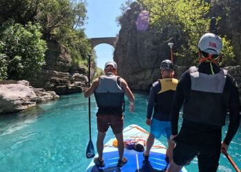 Köprülü Kanyon'da ilk Big SUP deneyimi: Rafting botlarıyla geçilen parkur, Big SUP'larla geçildi