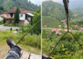 Rize'de korkutan yolculuk: İlkel teleferikle metrelerce gittiler