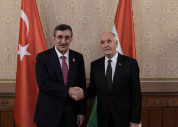 Cumhurbaşkanı Yardımcısı Cevdet Yılmaz, Macaristan Cumhurbaşkanı Baka ile bir araya geldi