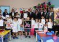 Anaokulu öğrencileri, Karabağ Zaferi'nin simgesi olan 'Har-ı Bülbül' çizimlerini boyadı