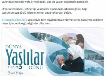 Emine Erdoğan'dan 'Dünya Yaşlılar Günü' paylaşımı