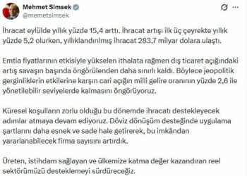 Bakan Şimşek: Dış ticaret açığındaki artış savaşın başında öngörülenden daha sınırlı kaldı