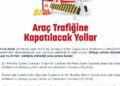 Ankara'da yarın bazı yollar araç trafiğine kapatılacak