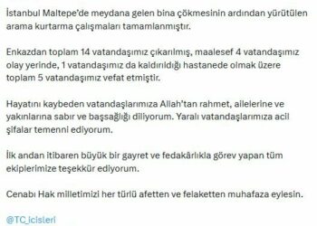 Bakan Çiftçi: Çöken binanın enkazındaki arama kurtarma çalışmaları tamamlandı