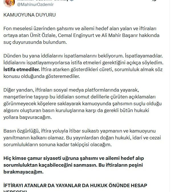 Bakan Göktaş'tan, Ümit Özlale, Cemal Enginyurt ve Ali Mahir Başarır hakkında suç duyurusu