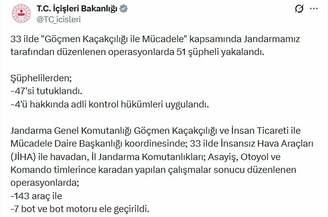 33 ilde göçmen kaçakçılığı operasyonu: 47 tutuklama