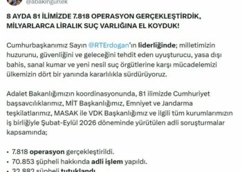 Bakan Gürlek: 8 ayda 32 bin 882 şüpheli tutuklandı