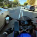 Motosikletle otomobilin çarpıştığı anlar kask kamerasında