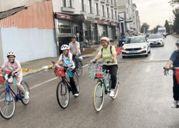 Edirne'de, Gazze ve Doğu Türkistan için pedal çevirdiler