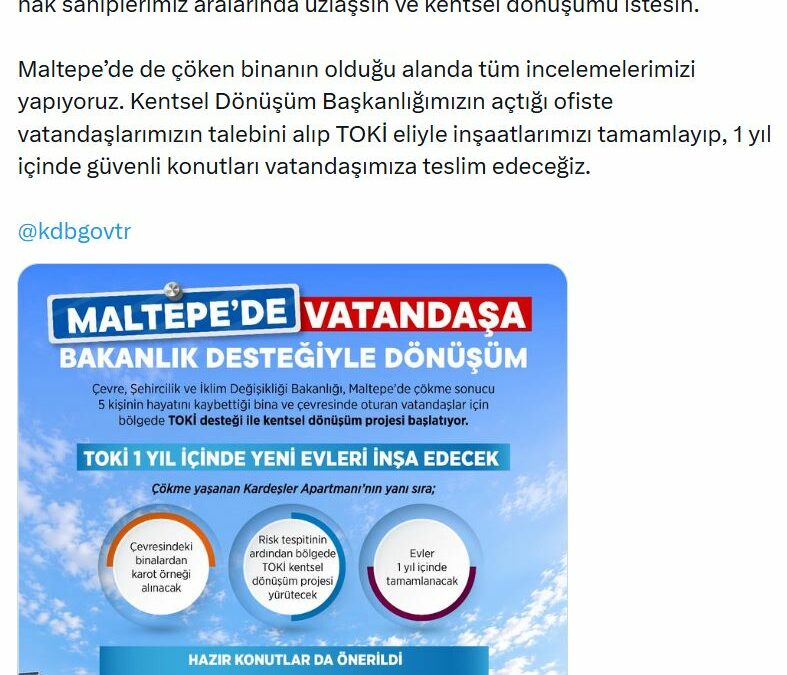 Bakan Kurum: Hiçbir vatandaşımız riskli binalara mahkum değil